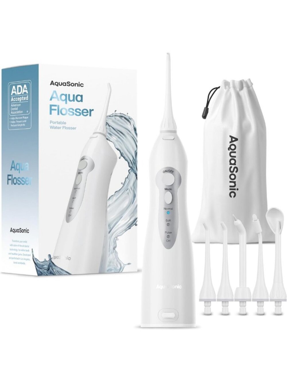 Cordless Rechargeable Water Flosser - Portable Waterproof Oral Irrigator with 5